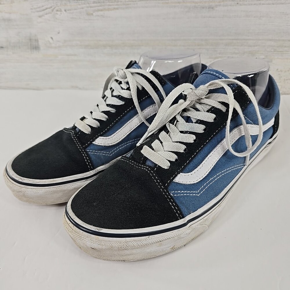 VANS SHOES MEN'S SIZE 7 WOMEN'S SIZE 8.5 Blue and Black Casual Low Top Old Skool